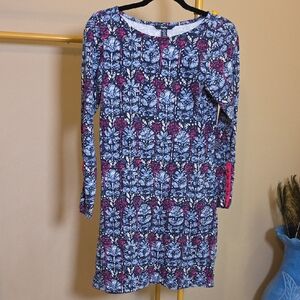 Hatley Navy Blue & Pink Floral Long Sleeve Dress